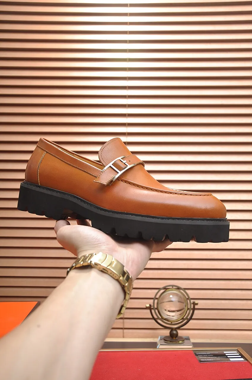 Men's Men's Shoes💰560💶[[HERMES]] (High-end Niuli) New 🍀 HERMES - top version of Ferragamo's classic casual leather shoes! Made of imported original cowhide, the inner top layer is comfortable cowhide lining! Original wear-resistant rubber outsole! High quality products! Code number 38-45 (45 customized)